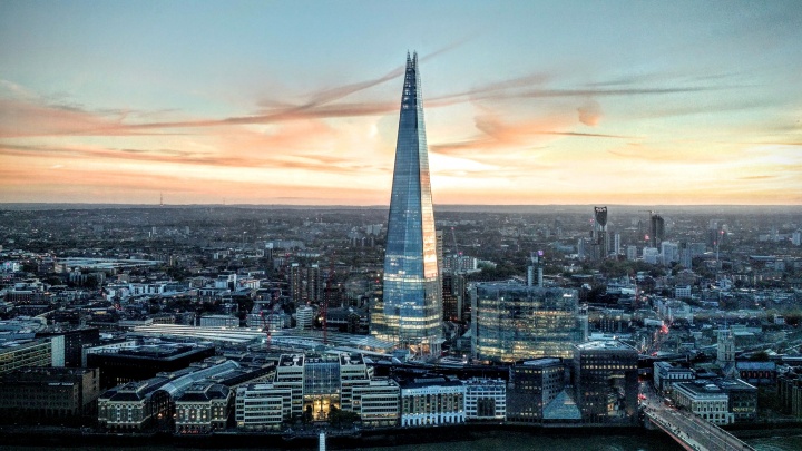 The Shard skyscraper in London, England. 