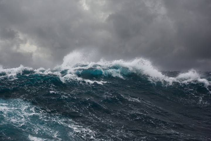 A very large ocean wave.