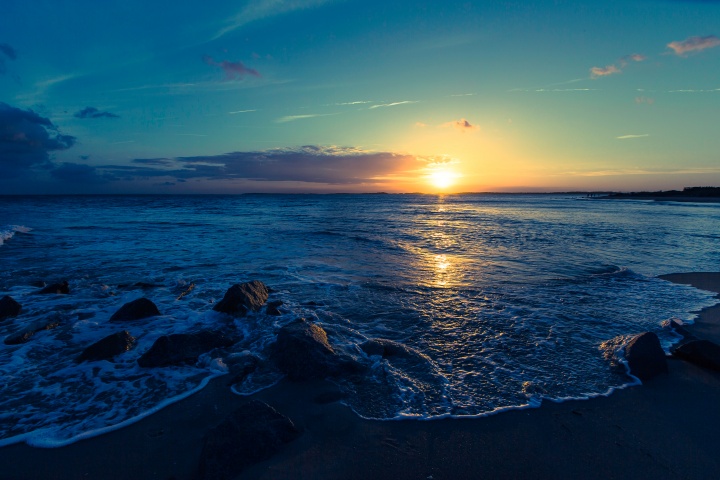 Sunset over the ocean.