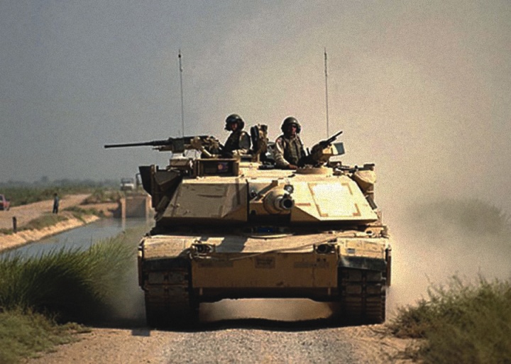 U.S. Army M1A1 battle tank in Iraq in 2004.