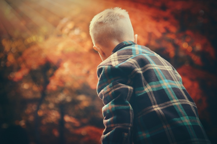 A little boy playing.