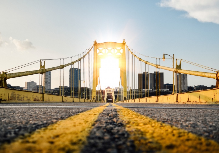 The Way Compass Check Fall 2020, a bridge shot from a low angle