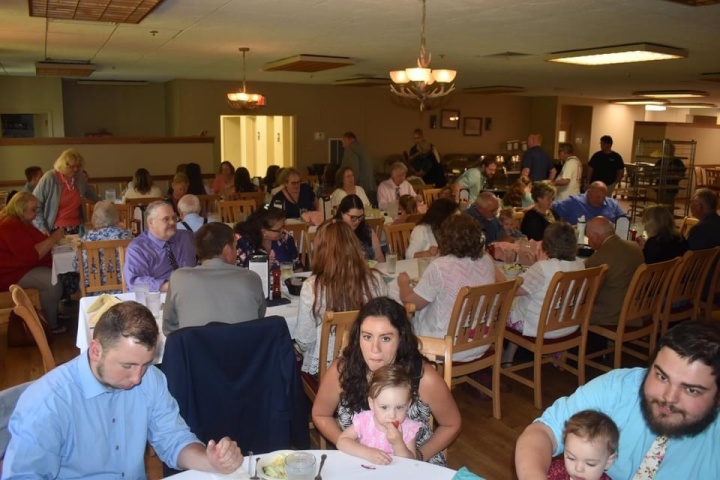 A group of brethren eating a meal