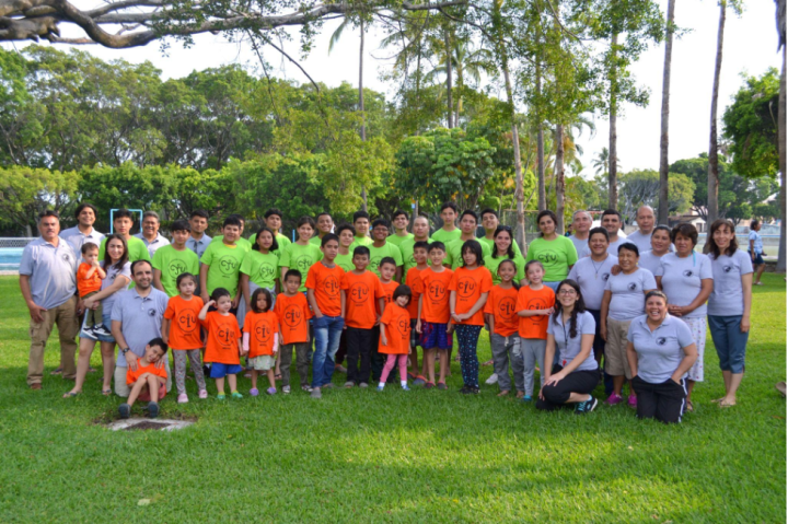 a group of campers and staff