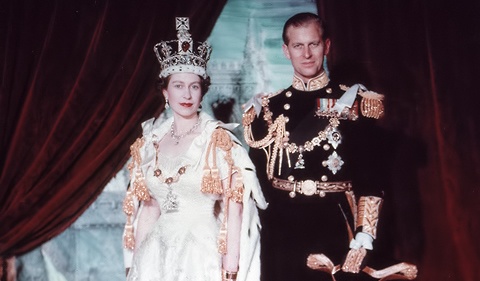 Elizabeth II and Philip after Coronation