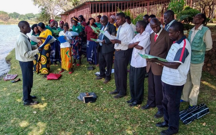 a group of brethren singing together