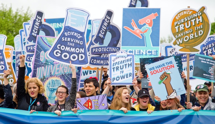 March for Science rally held on Earth Day on April 22, 2017 in Washington DC
