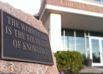 Plaque that reads: The Word of God Is the Foundation of Knowledge.