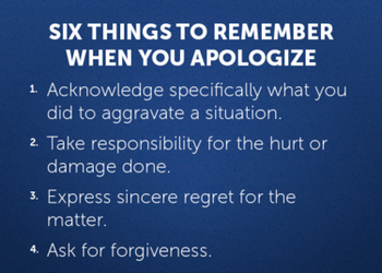 Six things to remember when you apologize.