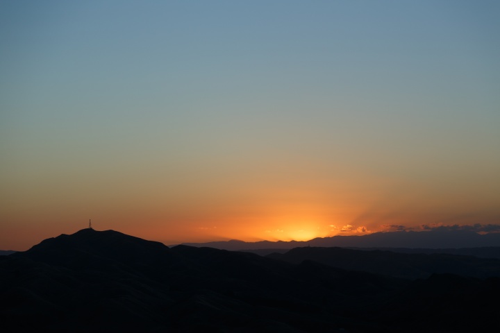 Sunset of mountains.