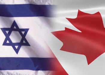 Flags from Israel and Canada