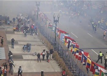 Photo after the bomb in Boston.