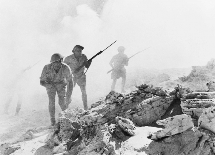 Australian troops in action in North Africa during the Second Battle of El Alamein, 1942