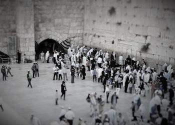 western wall and worshipers in jersualem