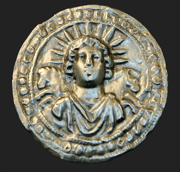 Ancient Roman silver disk depicts Sol Invictus