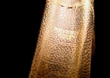 The spine of a Bible