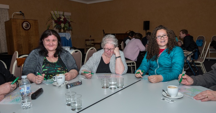 Playing games at the Feast in Tasmania. 