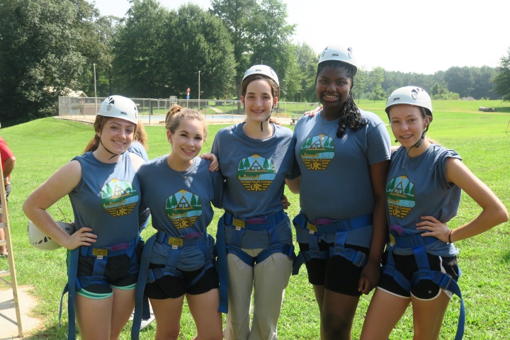 Campers posing for a photo at Camp Woodmen. 