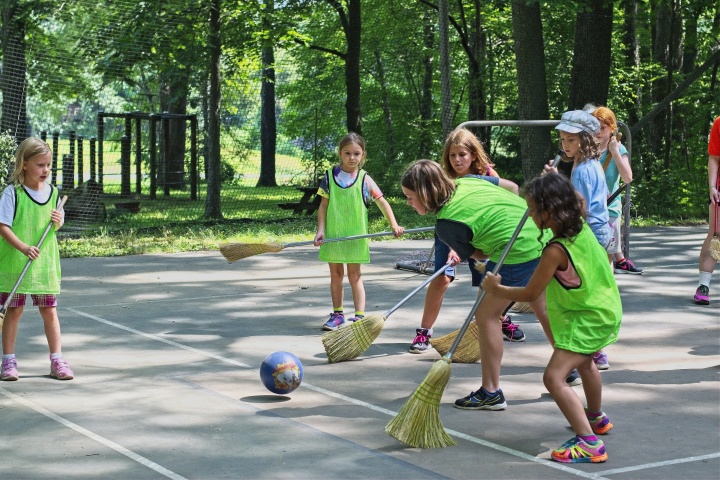 Campers playing a game at Preteen camp Buckeye. 