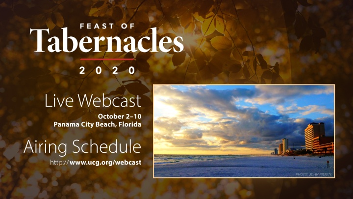 2020 Feast of Tabernacles Webcast Information
