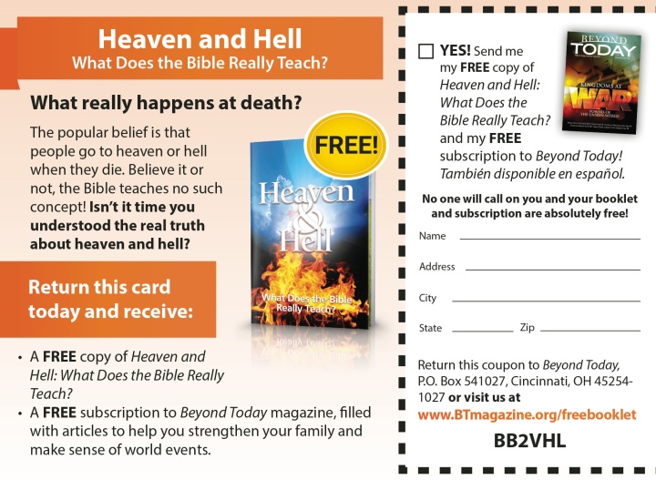 This is an image of the Heaven and Hell booklet advertisement.