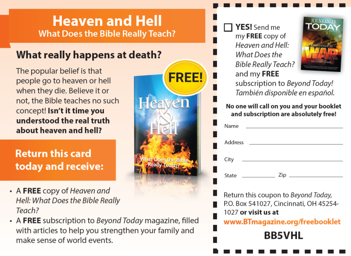 This is an image of the newspaper insert ad for the Heaven and Hell booklet.