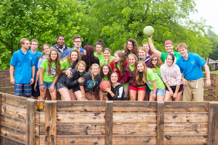 Campers and staff pose for photo at Camp Cotubic. 