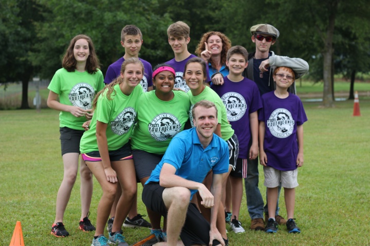 A photo of camp and staff posing. 