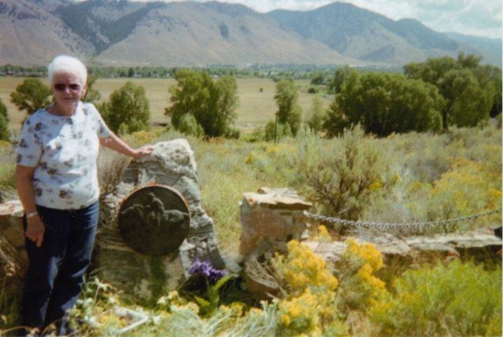 Tiny Jackson at the gravesite of “Uncle Nick.” 