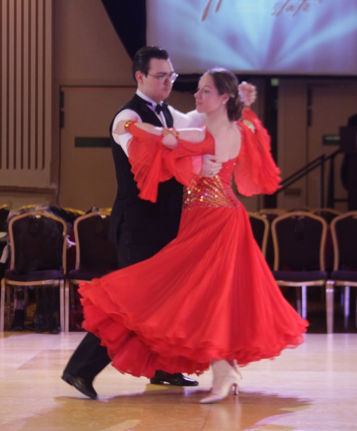 Alexander Schweitzer with his dance partner at the Wisconsin Dancesport Championships where he won five medals in various competitions. 