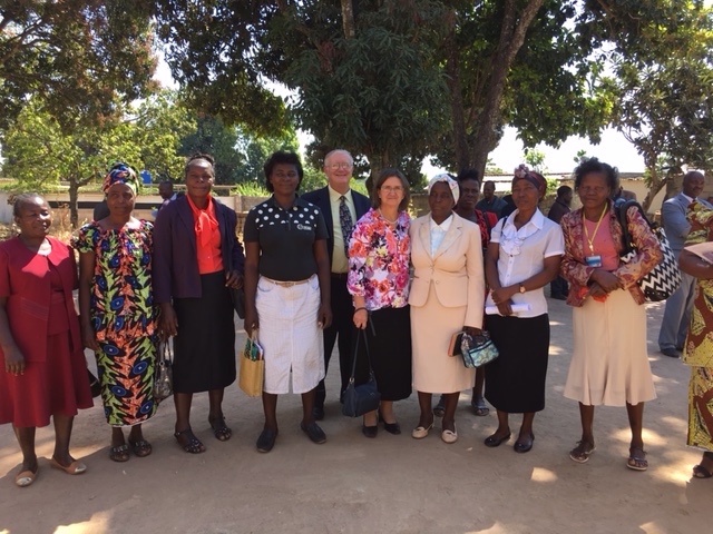 Jorge and Kathy de Campos with brethren from Angola. 