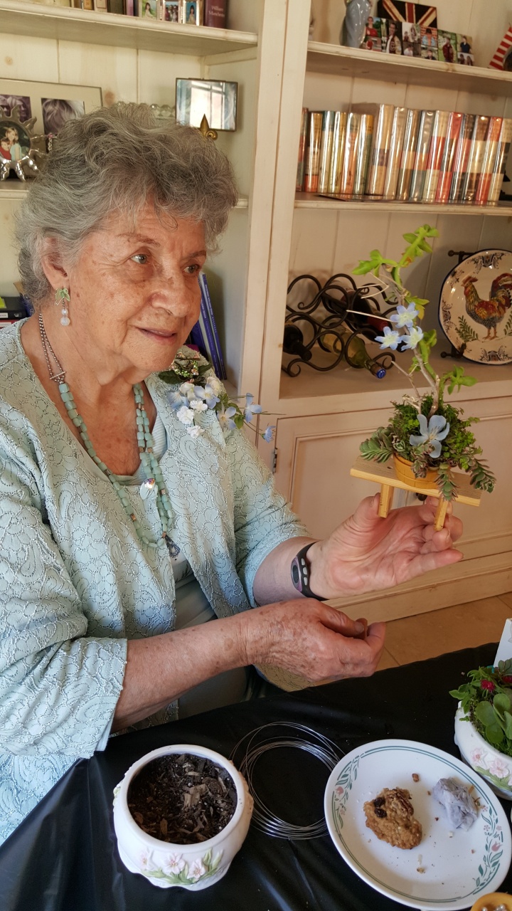 Elida Bricio teaching the ladies of the L.A. women’s club about miniature gardens.