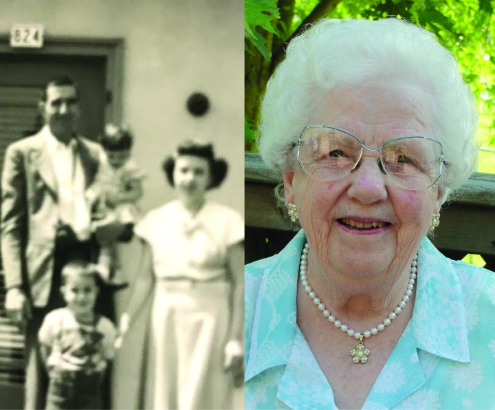 Left: Paul and Phyllis with their two children “back in the day.” Right: Phyllis Knapp in recent years.