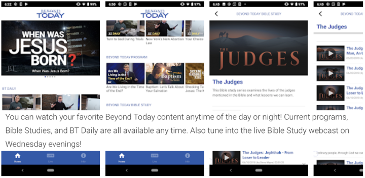 Image of Beyond Today on Android device.