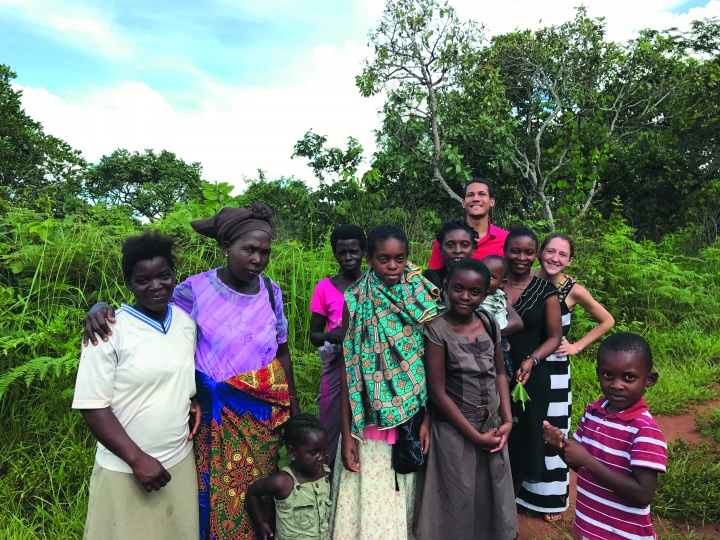 Brethren from Mzuzu with volunteers Brennan and Michala Hilgen. 