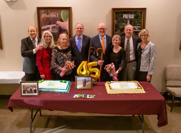 It was a special Sabbath in Phoenix as leadership roles and responsibilities were transferred to the Knudsons and McKeons. Mr. Tuck (far left) will continue pastoring the Hawaii congregation and as the Southwest regional pastor.