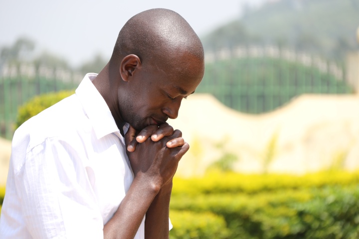 a man praying