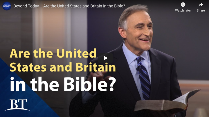 this is a graphic of the beyond today tv program, are us and britain in the bible?