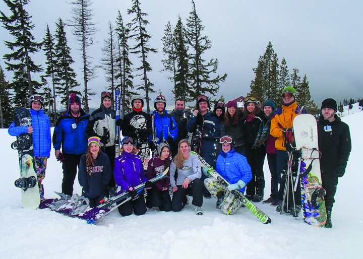 Skiers pose for a picture at the Spokane Washington Ski weekend.