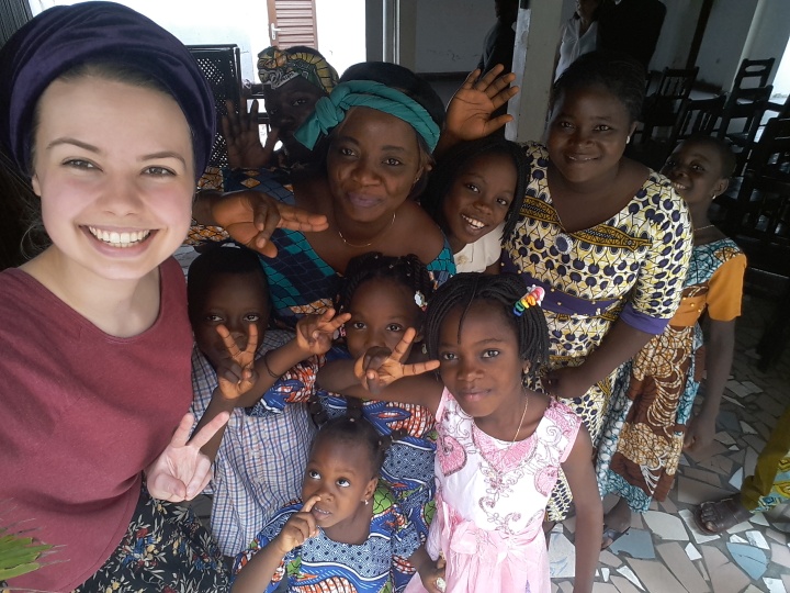 Jessica Hendrickson with brethren in Cotonou, Benin