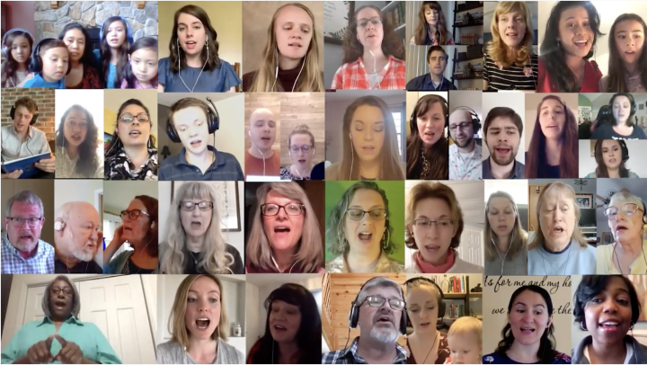 A virtual choir of Church of God members sang "How Good and How Pleasant" for Special Music at the morning service of Last Day of Unleavened Bread.