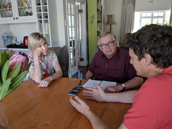 Victor Kubik talking with Vivien and Cathy Botha in South Africa for an Inside United Podcast. 