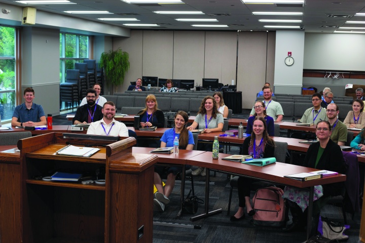 ABC Coordinator Frank Dunkle addresses the students at Orientation.