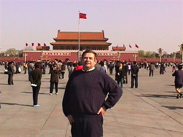 Victor Kubik at Tiananmen Square in Beijing, China in March 2000.