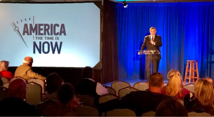 Gary Petty presenting "America: The Time is Now" seminar.