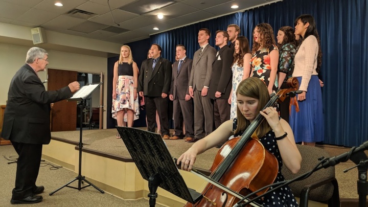 The Ambassador Bible College Chorale performs at Sabbath services preceding graduation.