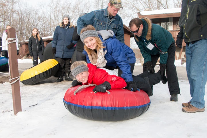 Campers and staff enjoying Winter Camp to the fullest!