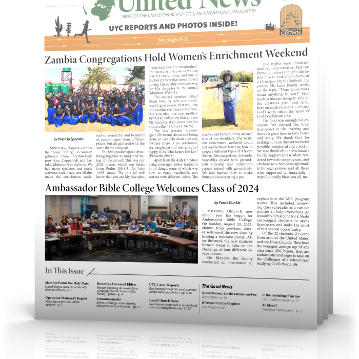 Tilted cover of September - October United News 2023