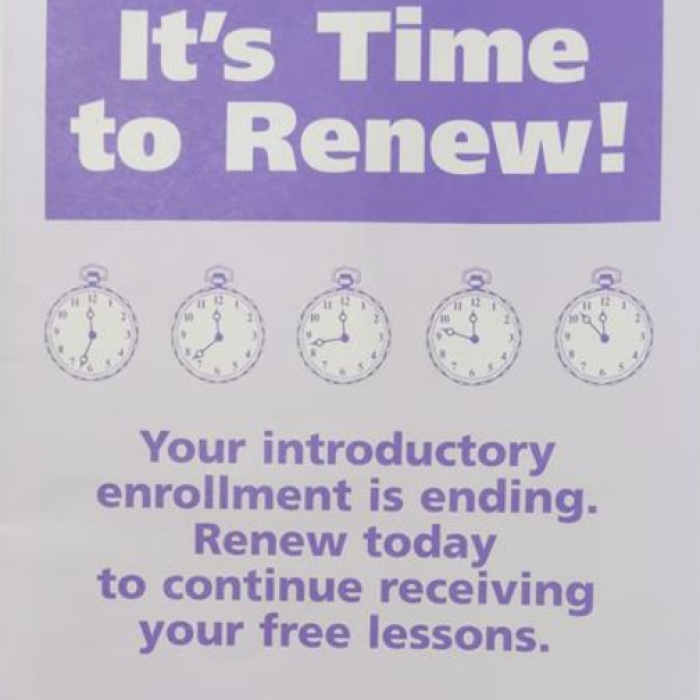 It's Time to Renew