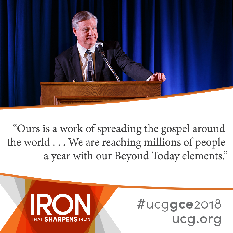 Peter Eddington presenting at the GCE 2018